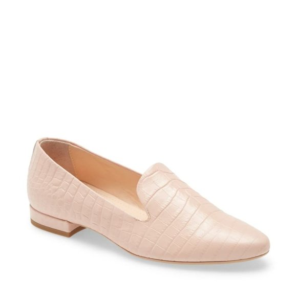 Agl Shoes - AGL Embossed Venetian Loafer in Soft Pink 41 or 11